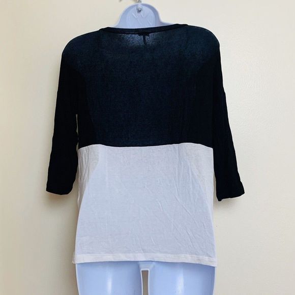 SPLENDID Womens Color block Black White Size Small 3/4 Sleeve Pocket - Picture 9 of 12